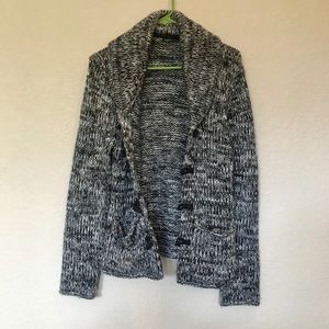 Black and white knitted jacket